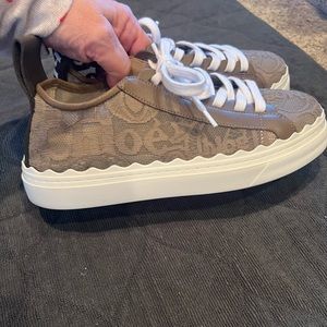 Chloe Lauren Scalloped Lace Sneaker - Size 9
